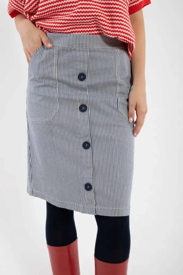 Danekage Stretch Canvas Skirt Dk Navy/Chalk