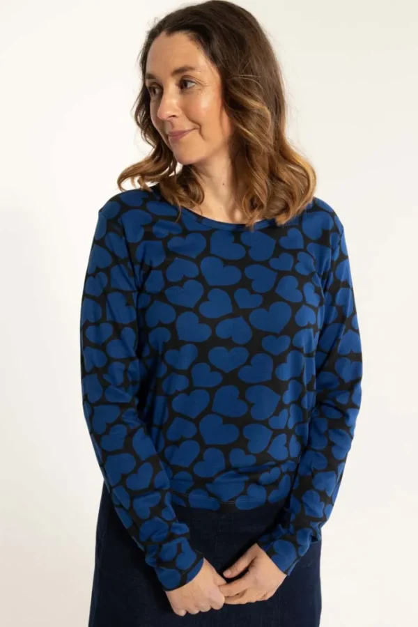 Danelotte Heavy Interlock Tee Deep Blue HEARTTHROB