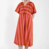 Daneluft Smooth Poplin Dress Bright Pink/Light Rust