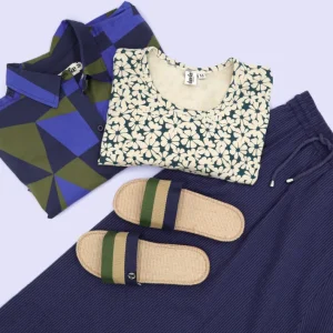 Danelulu Slippers Army/Beige/Dk Navy