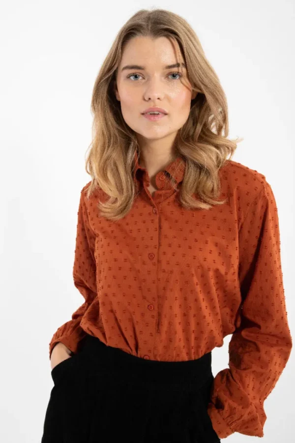 Danenovember Cotton Dot Shirt Rust