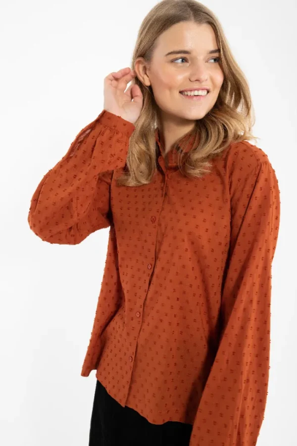 Danenovember Cotton Dot Shirt Rust