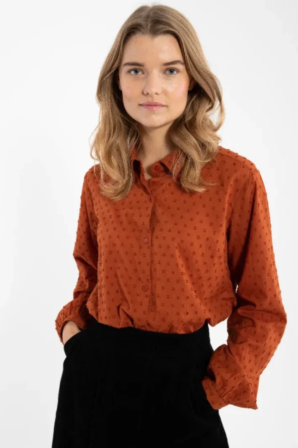 Danenovember Cotton Dot Shirt Rust