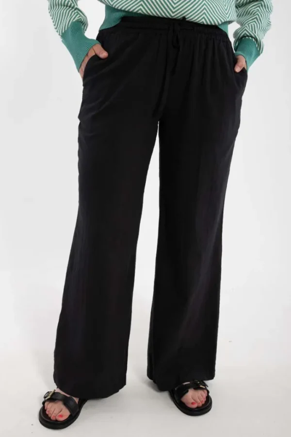 Danenynne Seersucker Pants Black