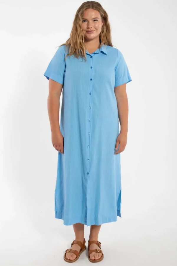 Danepippi SS Seersucker Dress Sky Blue