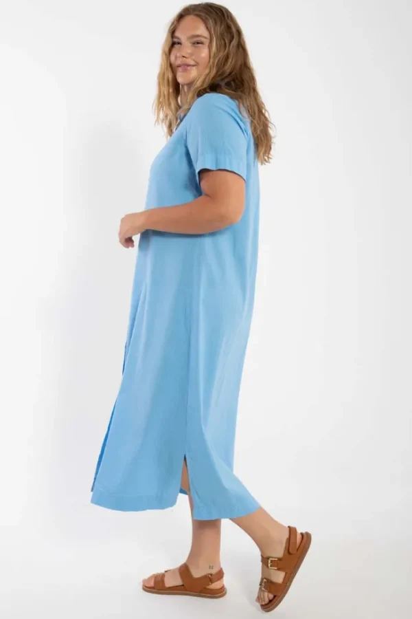 Danepippi SS Seersucker Dress Sky Blue