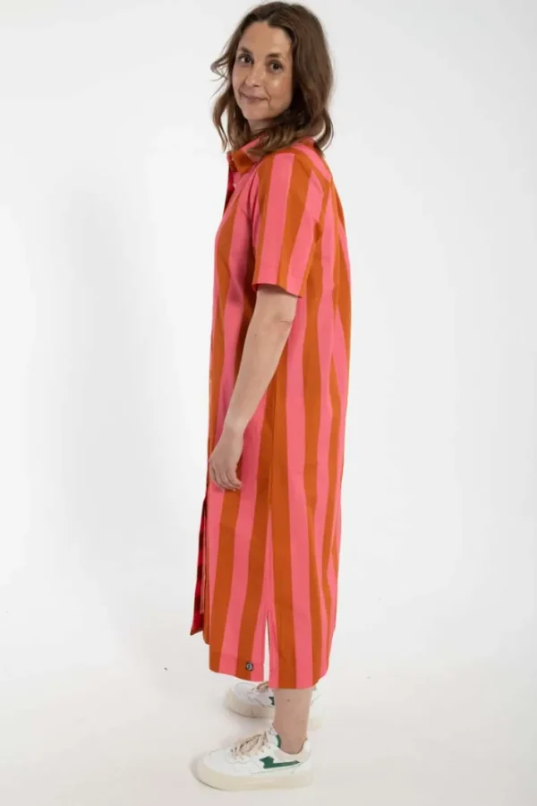Danepippi SS Smooth Poplin Dress Bright Pink/Light Rust