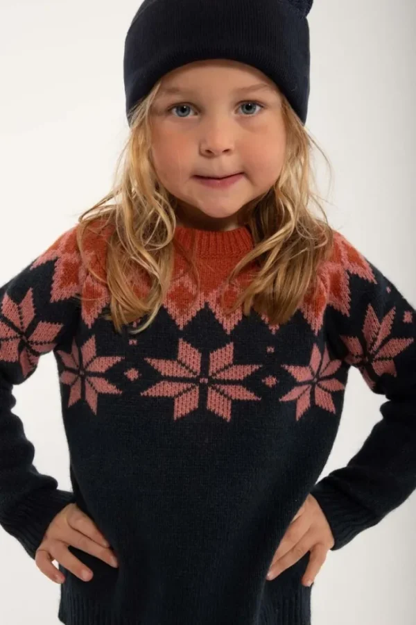 Danepulk Sweater Dk Navy/Old Rose/Brick