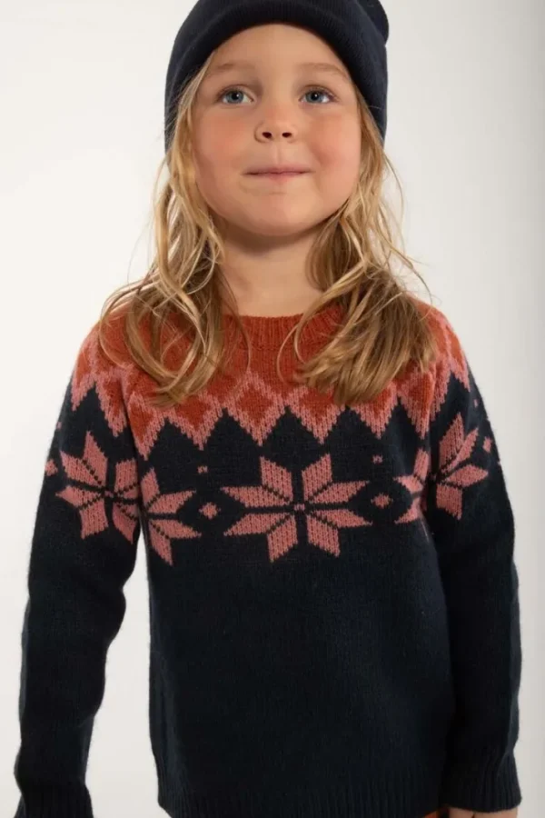 Danepulk Sweater Dk Navy/Old Rose/Brick