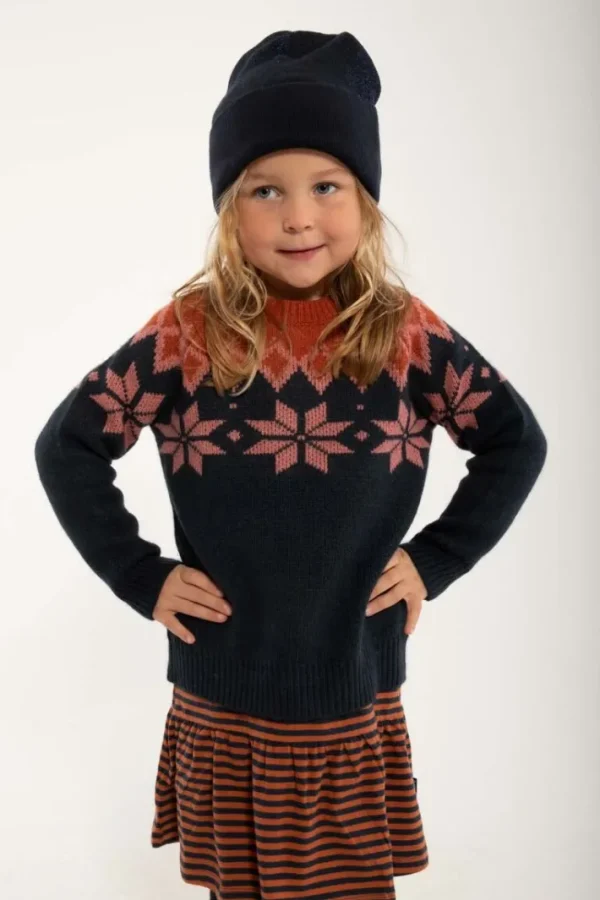 Danepulk Sweater Dk Navy/Old Rose/Brick