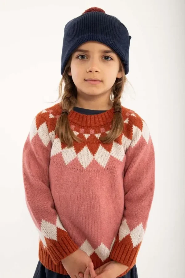 Danepulk Sweater Old Rose/Brick/Chalk