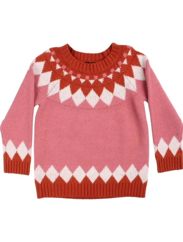 Danepulk Sweater Old Rose/Brick/Chalk