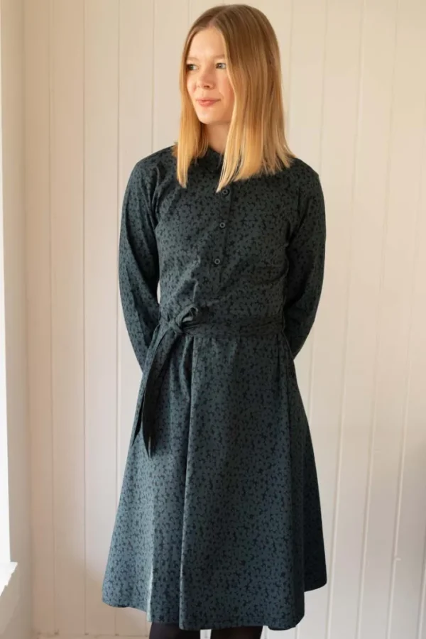 Daneribe Poplin Dress Dark Slate FLOWERY