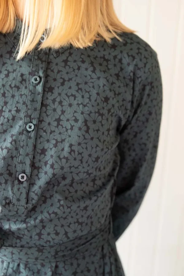 Daneribe Poplin Dress Dark Slate FLOWERY