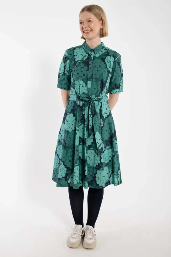 Daneribe Poplin Stretch SS Dress Dk Navy MAXIBERRY