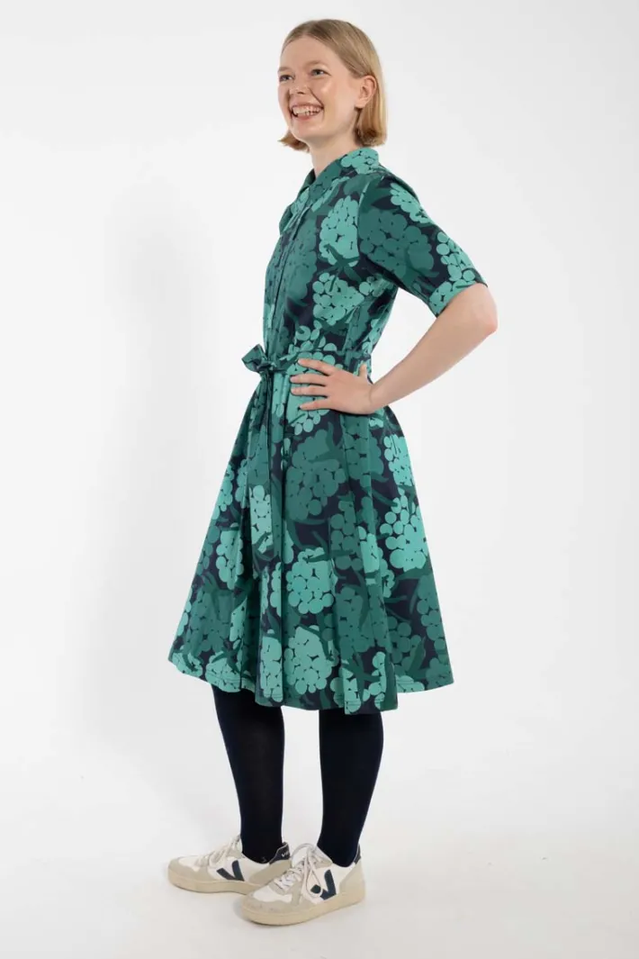 daneribe_poplin_stretch_s_1.webp Daneribe Poplin Stretch SS Dress Dk Navy MAXIBERRY