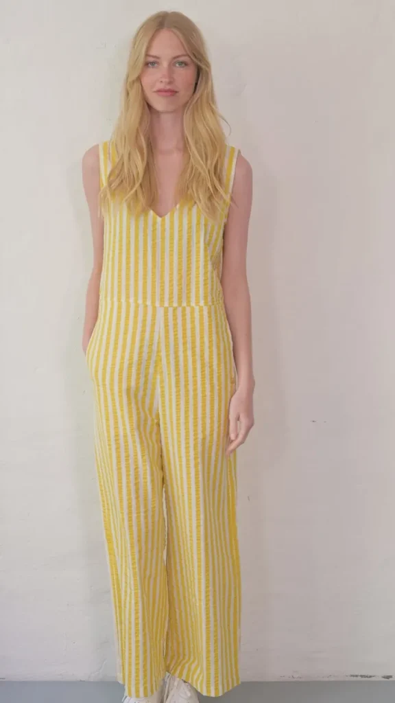 Danesolstice Searsucker Suit Faded Yellow/Chalk