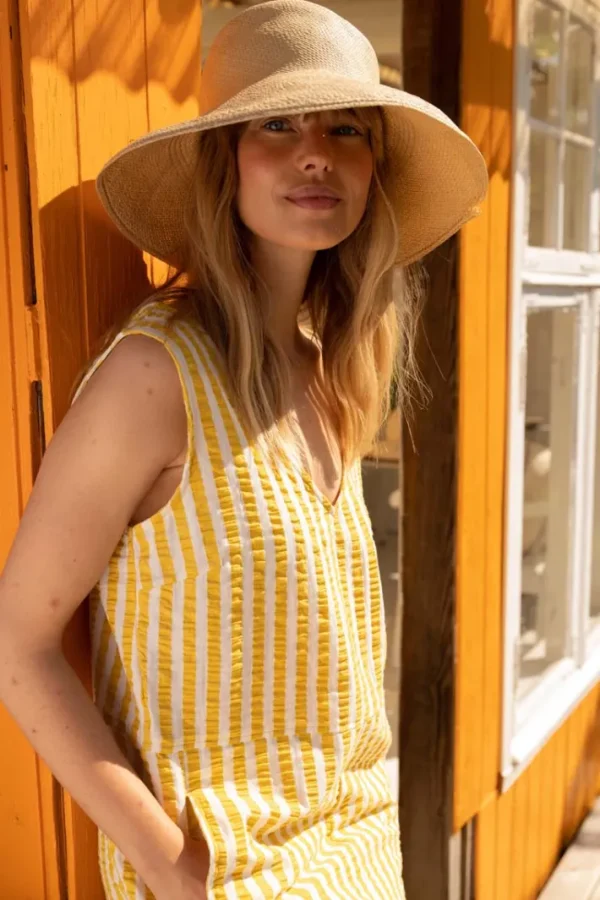 Danesolstice Searsucker Suit Faded Yellow/Chalk