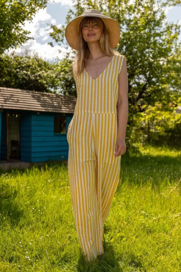 Danesolstice Searsucker Suit Faded Yellow/Chalk