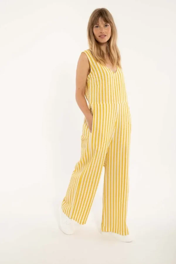 Danesolstice Searsucker Suit Faded Yellow/Chalk