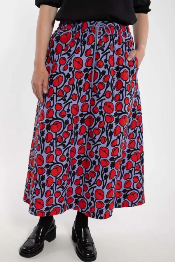 Danespresso Poplin Stretch Skirt Purple POPPY