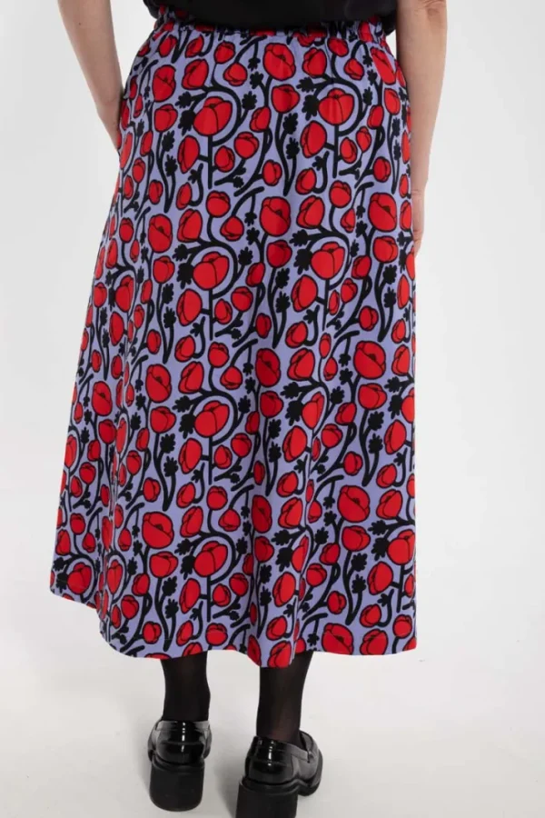 Danespresso Poplin Stretch Skirt Purple POPPY