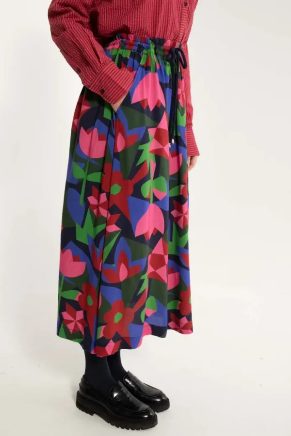 Danespresso Viscose Skirt Dark Navy GEOFLEUR