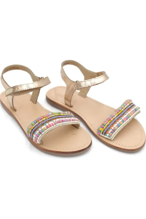 Danesun Leather Sandals Gold PEARLS - Obs ikke perlegaranti