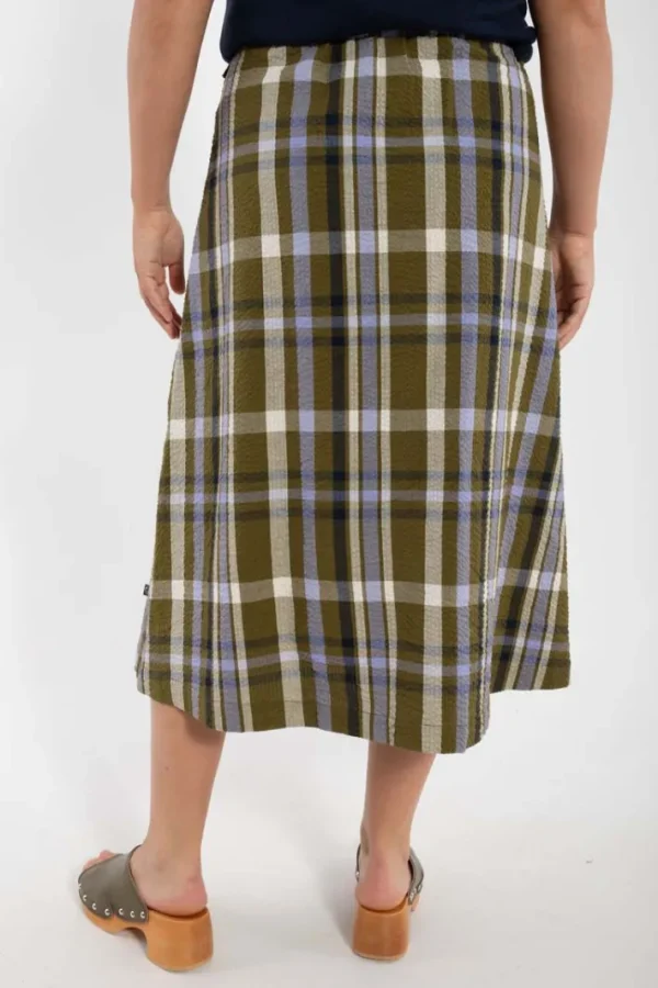 Danevisit Searsucker Skirt Olive WOVENCHECK