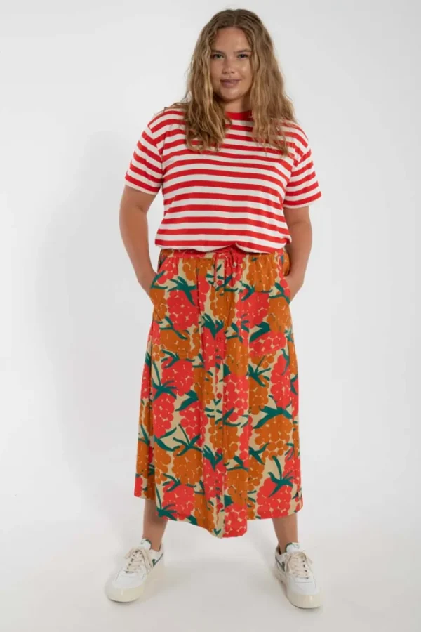 Danevisit Searsucker Skirt Beige MAXIBERRY