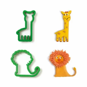 Decora Plastic Cookie Cutter Giraffe and Lion