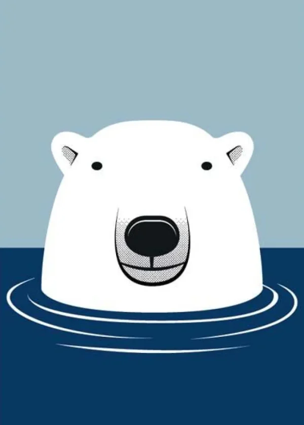 DYR Postcard Lt Azur/Dk Ocean ISBJOERN