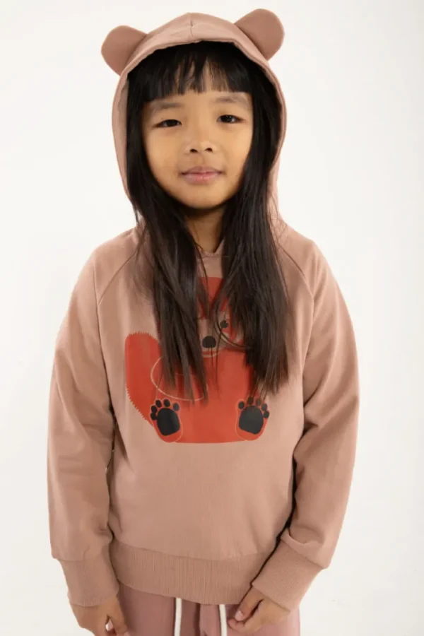 Dyrbellow Hoodie Antique Rose PEACE ROED PANDA