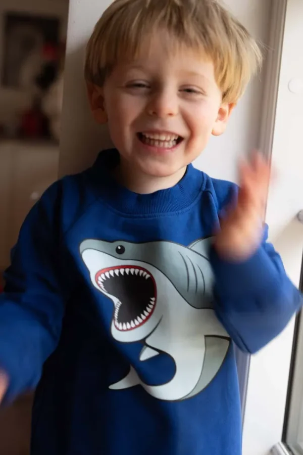 Dyrbellow Sweat Deep Blue HVIDHAJ