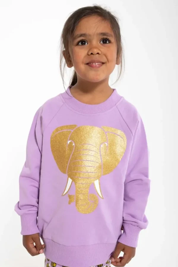 Dyrbellow Sweat Soft Viola GULD ELEFANT