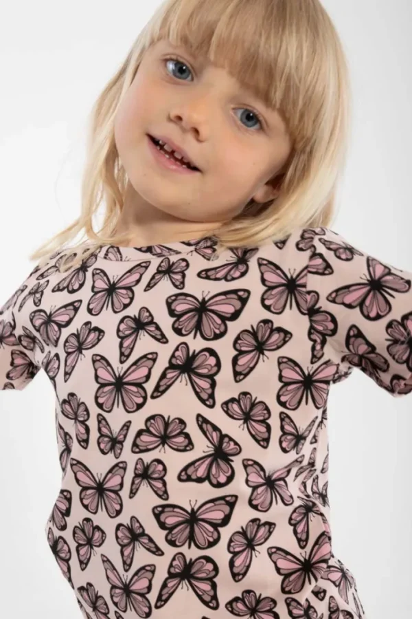 Dyrgrowl T AOP/STRIB Light Rose FLUTTER