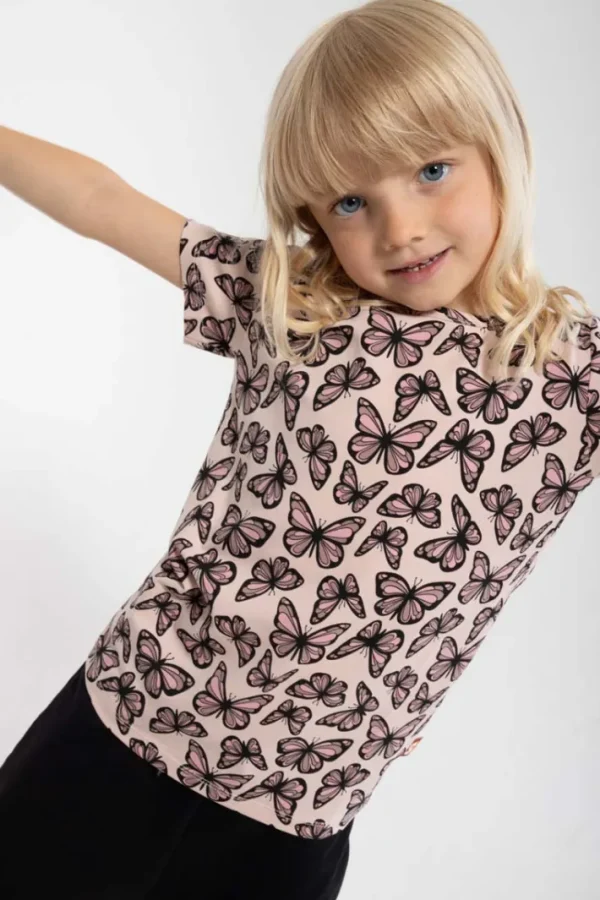 Dyrgrowl T AOP/STRIB Light Rose FLUTTER