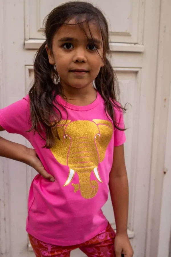 Dyrgrowl T Super Pink ELEFANT Glitter