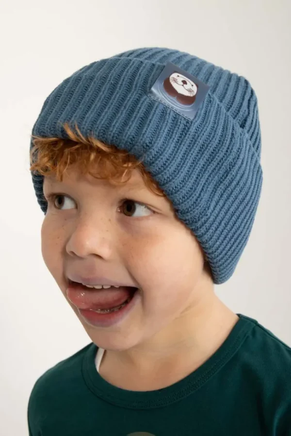 Dyrland Cotton Beanie Blue Grey