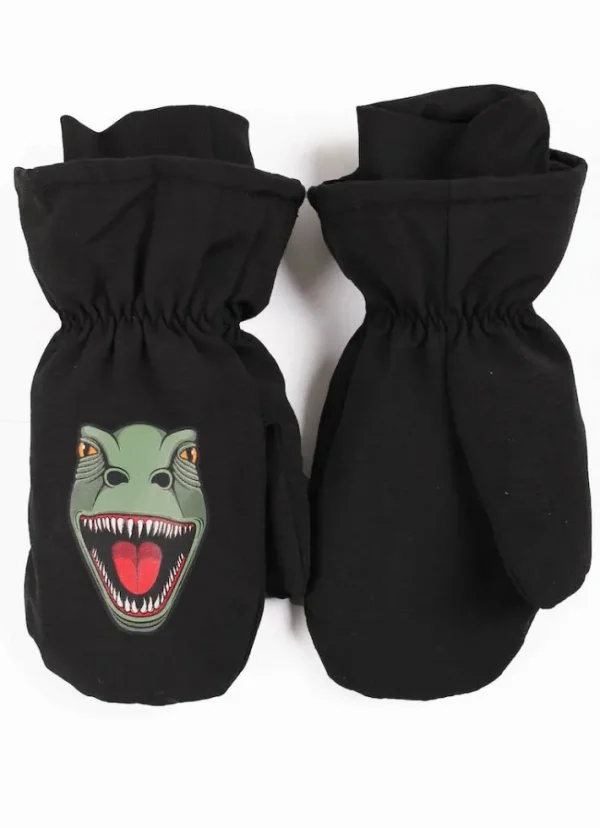 Dyrpaw Mittens Black T-REX
