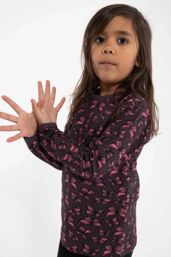 Dyrroar T AOP/STRIB Grey Viola FLUTTER