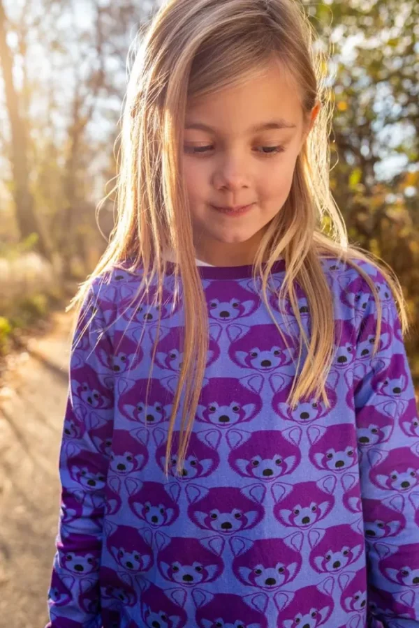 Dyrzanzi LS Dress AOP/STRIB Ice Viola/Purple ROED PANDA
