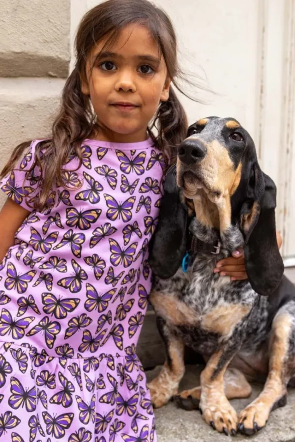 Dyrzanzi SS Dress AOP/STRIB Soft Viola FLUTTER