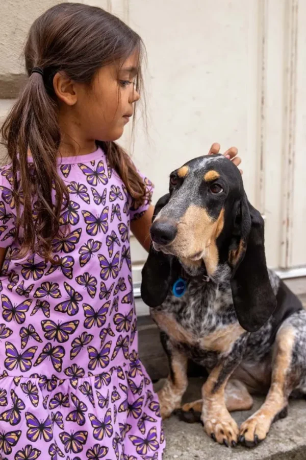 Dyrzanzi SS Dress AOP/STRIB Soft Viola FLUTTER