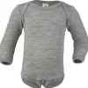 Engel Wool Natur Baby Body LS GOTS Lt Grey Melange