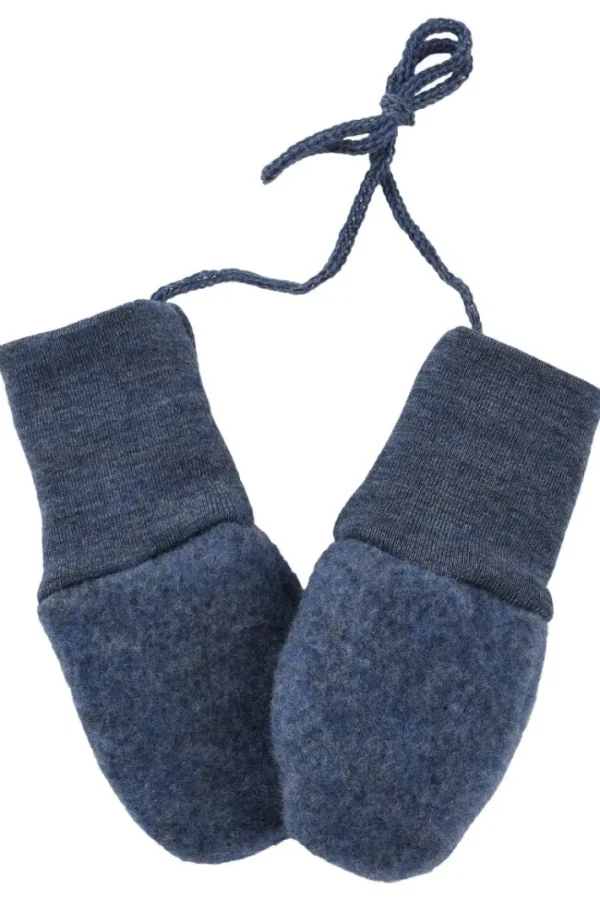 Engel Wool Natur Baby Mittens Blue Melange