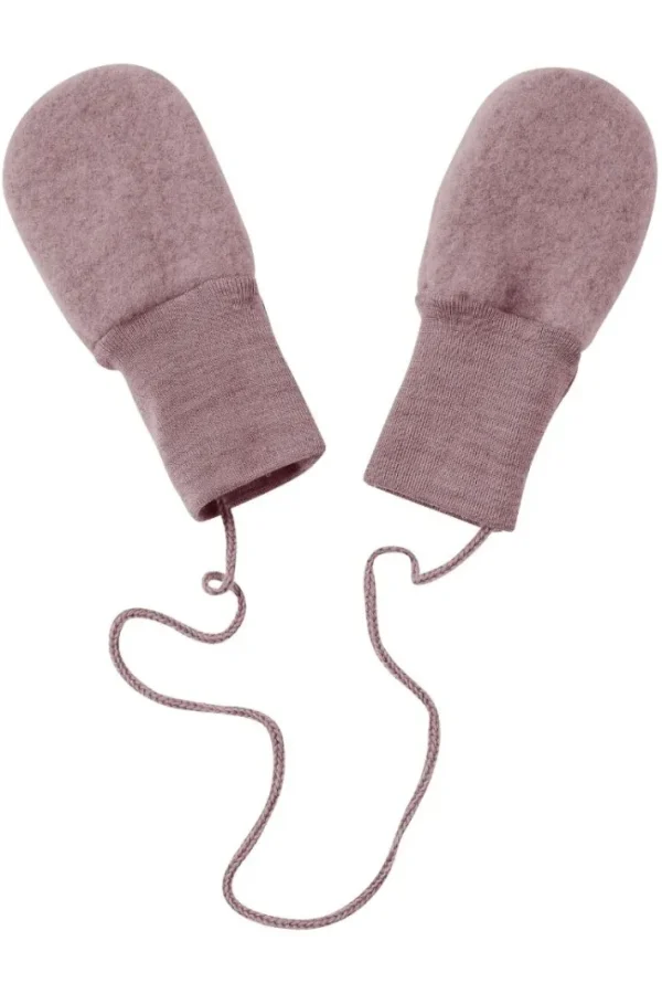 Engel Wool Natur Baby Mittens Rosewood Melange