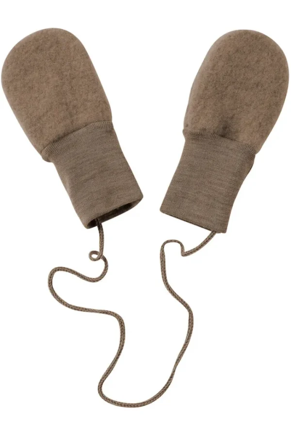 Engel Wool Natur Baby Mittens Walnut Melange