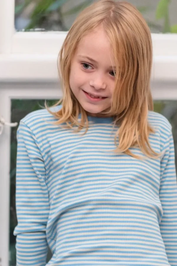 ESS - ORGANIC Danelemonade LS Baby blue/chalk