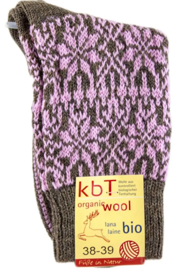 Hirsch Natur Wool Socks Brown/Pink